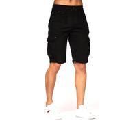 Crosshatch Mens Shorts Cargo Combat Camo Zipper Army Long Military Knee Length Men Zip Up Regular Fit Multi Pockets Cotton Pants Black - ChaseforthMve 40