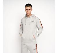 Crosshatch Men's Chillmake Men's Multi-Panel Hoodie - Cotton Rich Fleece with 3D Embroidery & Branded Tape Details in Grey | Size: Large Crosshatch Grey L