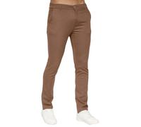 Crosshatch Mens Chino Slim Fit Jeans Stretch Trousers Zip Fly Bottom Casual Work Cotton Pants Cinnam 40W / 31L