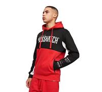 Crosshatch Men's COMPOUNDS Panel Hoody Hooded Sweatshirt, Black/Red, M