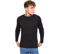 Crosshatch Mens Cotton Rich Warm Jumper Cable Knit Knitwear Thick Sweater by JeanBase Black L