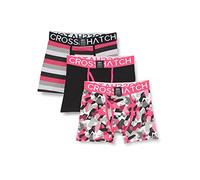 Crosshatch Men's CRYSTALINE 3 PK Open Fly Boxer Shorts, Fuchsia - X-Large