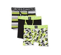 Crosshatch Men's CRYSTALINE 3 PK Open Fly Boxer Shorts, Lime Punch - Large