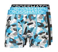 Crosshatch Mens Crystaline Boxer Shorts (Pack of 3) (Malibu Blue/Black/Grey) - Light Blue - Size Small