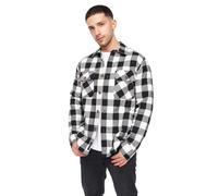 Crosshatch Mens Demaro Checked Lined Overshirt - Black/White - L - Black/White - 100% Cotton