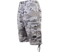 Crosshatch Mens Denim Shorts Wing Embossed Jeans Turn Up Hem Cargo Combat Pants [Grey - (Jimster), 40" Waist]