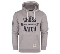 Crosshatch Mens Designer Casual Hooded Logo Top Hoody Fleece Sweatshirt Jacket Overhead Pullover Dark Grey XXL