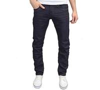 Crosshatch Men's Designer Slim Fit Straight Leg Fashion Jeans, BNWT (36W x 32L, Navy)