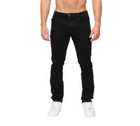 Crosshatch Mens Draker Straight Leg Jeans - Black - Black - 36R - 99% Cotton/1% Elastane