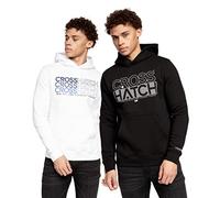 Crosshatch - Mens 'ENGLOW' Everyday Essential Multipacks - 2 Pack Hoodies (S, Black/White)