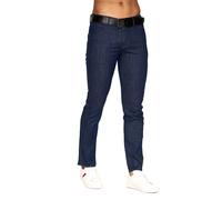 Crosshatch Mens Farrowed Stretch Jeans (Raw Wash) - Navy/Blue - Size 36 Short