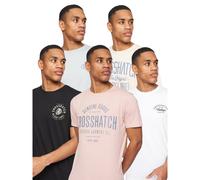 Crosshatch Mens Fermal T-Shirt (Pack of 5) (Multicoloured) - Blue/Pink Cotton - Size Large