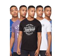 Crosshatch 5Pack Mens Premium Printed Half Sleeve Crew Neck T-Shirt(S,FLOMAX/ASSTD)