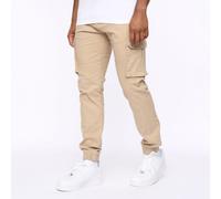 Crosshatch Mens Frentons Cargo Pants in Stone Cotton - Size 30W/32L