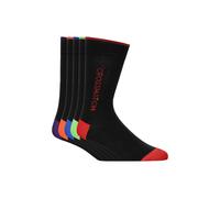 Crosshatch Mens Glowbow Crew Socks (Pack of 5) (Black/Multicoloured) - One Size