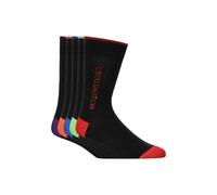 Crosshatch Mens Glowbow Crew Socks (Pack of 5) - Black/Multicoloured - One Size - Black/Multicoloured - 78% Cotton/20% Polyester/2% Elastane