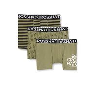 Crosshatch Mens GRIDLINE 3 PK BOXER SHORTS - Green, Large