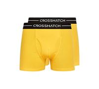 Crosshatch Men's Hexter Boxers 2 Pack in Yellow | Size: Medium Crosshatch Yellow M