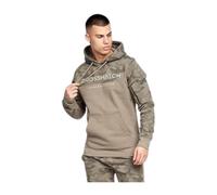 Crosshatch Men's Hoodie Pullover Sweatshirt - Sustainable Cotton & Recycled Polyester - Casual Hooded Top, Khaki M