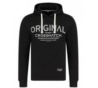 Crosshatch Men's Hoody Camo Pullover Hooded Fleece Camoflauge Jumper Sweatshirt with Drawstrings in Premium Fabrics Black M