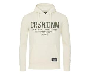 Crosshatch Men's Hoody Camo Pullover Hooded Fleece Camoflauge Jumper Sweatshirt with Drawstrings in Premium Fabrics Off White L