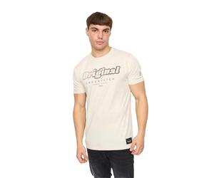 Crosshatch Mens Hybridge T-Shirt (Off White) Cotton - Size X-Large