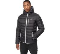 Crosshatch Mens Jacket Lightweight Padded Water Resistant Coat Hooded Bubble Zip Stay Warm Technology Quilted Lined, Black, M