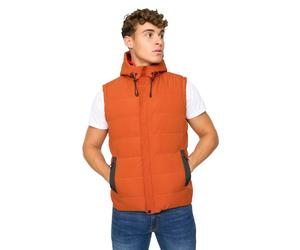 Crosshatch Mens Kampleys Embossed Padded Gilet - Burnt Orange - XXL - Burnt Orange - 100% Polyester