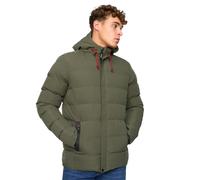 Crosshatch Mens Kampleys Embossed Padded Jacket (Olive) - Size Medium