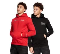 Crosshatch Mens Karver Two Pack Hoodies Red/Black L