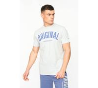Crosshatch Men's Kensby Crew Neck Cotton T-Shirt with High Build Graphics in Light Blue | Size: Large Crosshatch Light Blue L