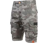 Crosshatch Mens Knee Length Combat Cargo Chino Cotton Shorts [Olive Camo (Guanma), 36]
