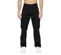 Crosshatch Mens Kremtap Cargo Jeans - Solid Black - Solid Black - 30R