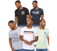 Crosshatch Mens Logotime T-Shirt (Pack of 5) BG2017