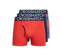 Crosshatch Mens Lynol Boxer Shorts (Pack of 3) - Red - M - Red - 95% Cotton/5% Elastane