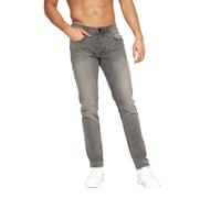 Crosshatch Mens Malcolm Slim Jeans - Light Grey Wash - Light Grey Wash - 40R - 98% Cotton/2% Elastane