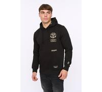 Crosshatch Men's Moules Men's Graphic Hoodie - Cotton Rich Fleece with Raised Ink & 3D High Build Prints in Black | Size: Large Crosshatch Black L