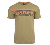 Crosshatch Mens NEOLINE Camo T-Shirt Stylish Camouflage Tee Comfortable & Casual Short Sleeve Crew Neck Top for Men Olive L