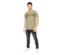 Crosshatch Mens Neoline Camo T-Shirt Stylish Comfortable Casual Crew Neck Top