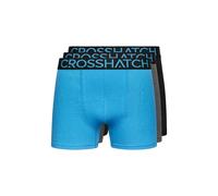 Crosshatch Mens Pack of Knightling Boxers in black blue - Size Medium