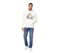 Crosshatch Mens Plain Hoodie Casual Hooded Sweatshirt Overhead Pullover (L/Pashika-OFF WHITE)