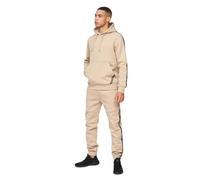 Crosshatch Mens Plain Hoodie Casual Hooded Sweatshirt Overhead Pullover (M/Apollos-STONE)
