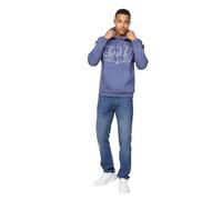 Crosshatch Mens Plain Hoodie Casual Hooded Sweatshirt Overhead Pullover (M/Maxima-DENIM BLUE)