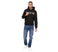 Crosshatch Mens Plain Hoodie Casual Hooded Sweatshirt Overhead Pullover (XL/Sullivan-BLACK)