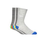 Crosshatch Mens Posical Logo Crew Socks (Pack of 5) (Grey/Multicoloured) - One Size