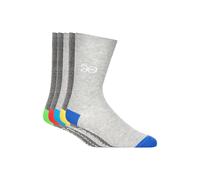 Crosshatch Mens Posical Logo Crew Socks (Pack of 5) - Grey/Multicoloured - Grey/Multicoloured - One Size - 78% Cotton/20% Polyester/2% Elastane