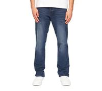 Crosshatch Mens Princed Denim Jeans - Dark Wash - Dark Wash - 38R - 60% Cotton/20% Polyester/20% PU