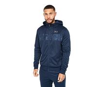 Crosshatch Men's Pyramid Hoody Hooded Sweatshirt, Navy, Regular