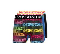 Crosshatch Mens Rainbow Mix Boxer Shorts (Pack of 3) - Black - S - Black - 60% Cotton/20% Polyester/20% Elastane