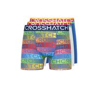 Crosshatch Mens Rainbow Mix Boxer Shorts (Pack of 3) - Blue